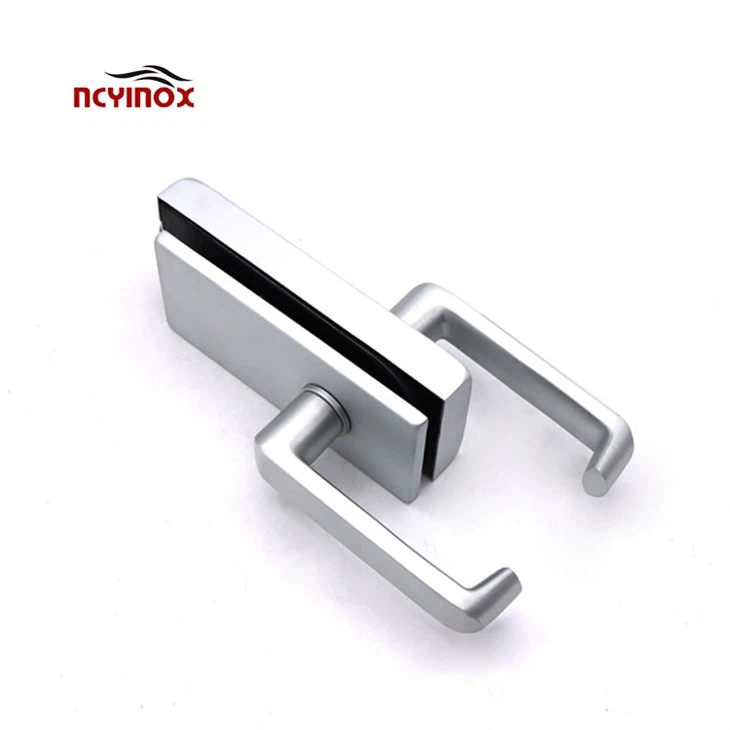 High Quality Office Aluminum Square Door Handles Lock For Interior Glass Door