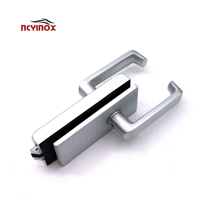High Quality Office Aluminum Square Door Handles Lock For Interior Glass Door