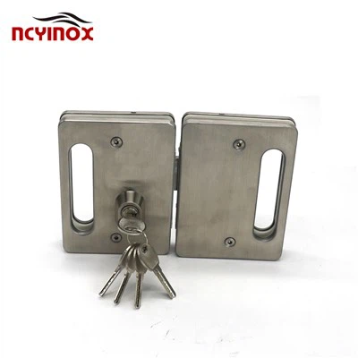 Doppelseitige Türsteuerung aus Edelstahl mit Glastürschloss